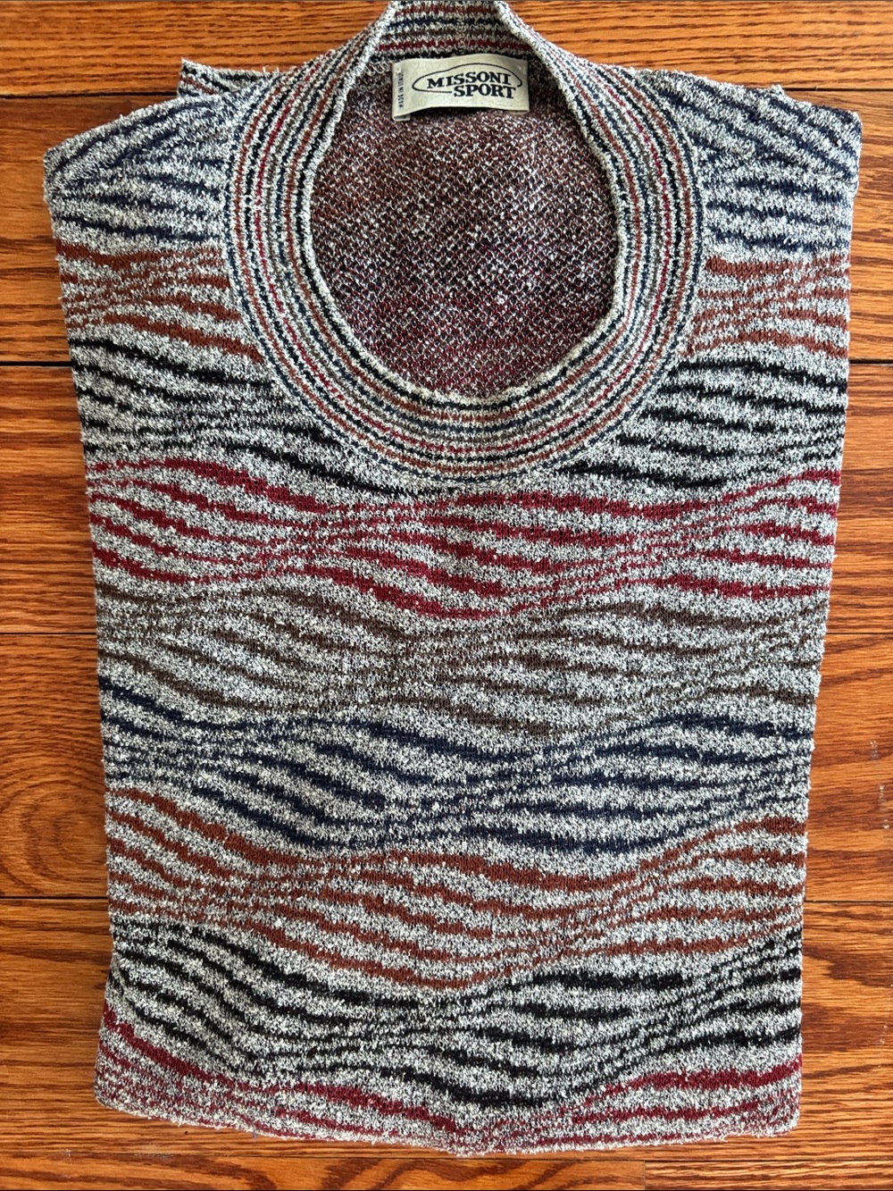 Missoni Sport Men’s Multi-Color Wave Knit Sweater size 50 L